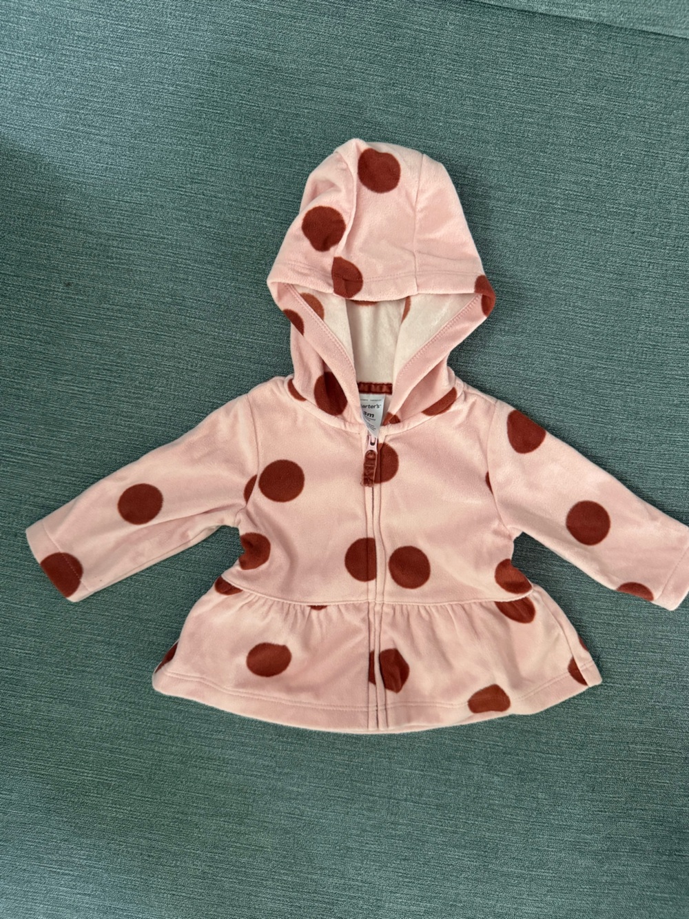 Carters Pink Polka Dot Hooded Baby Jacket 3M